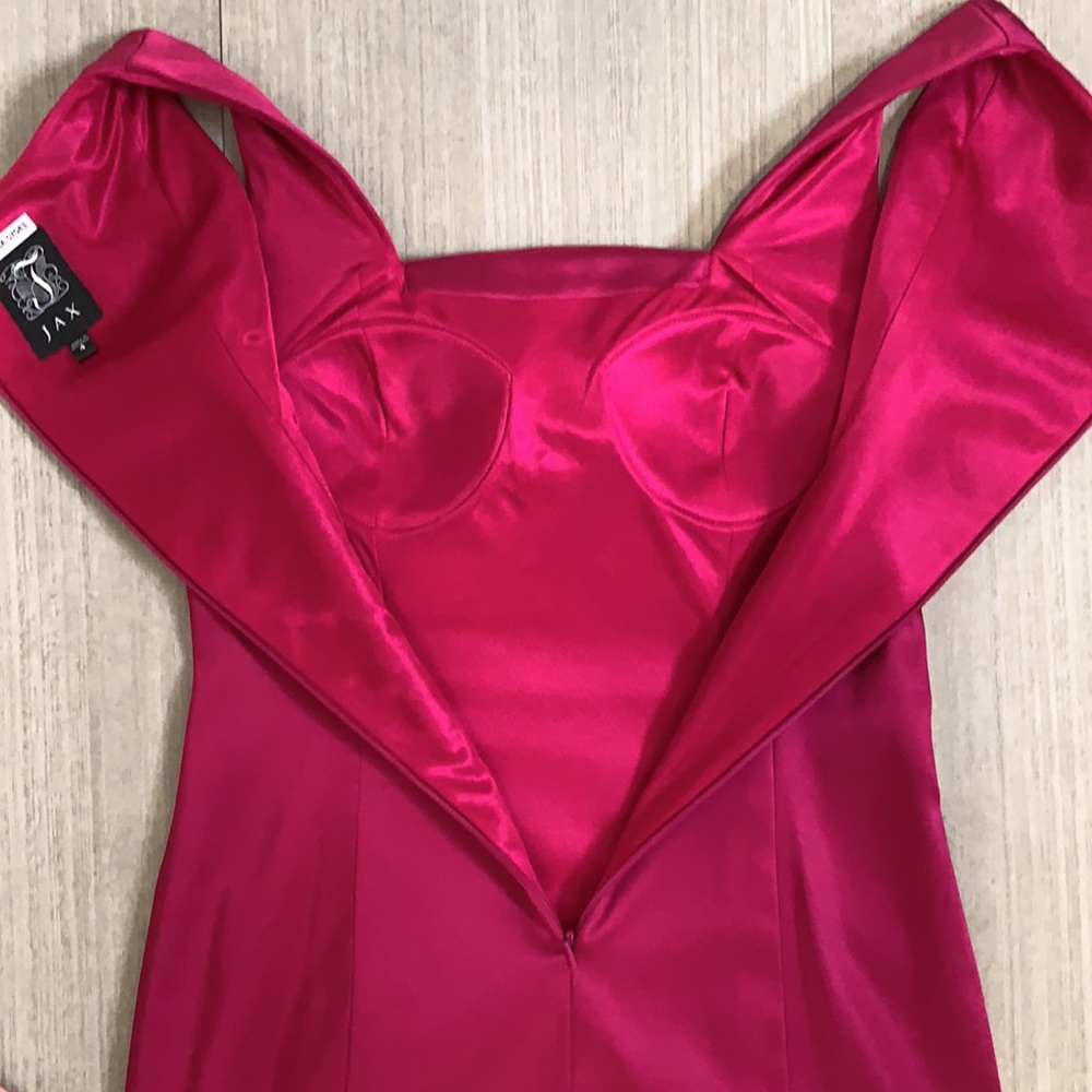 JAX Fuchsia pink satin dress - Picture 9 of 16